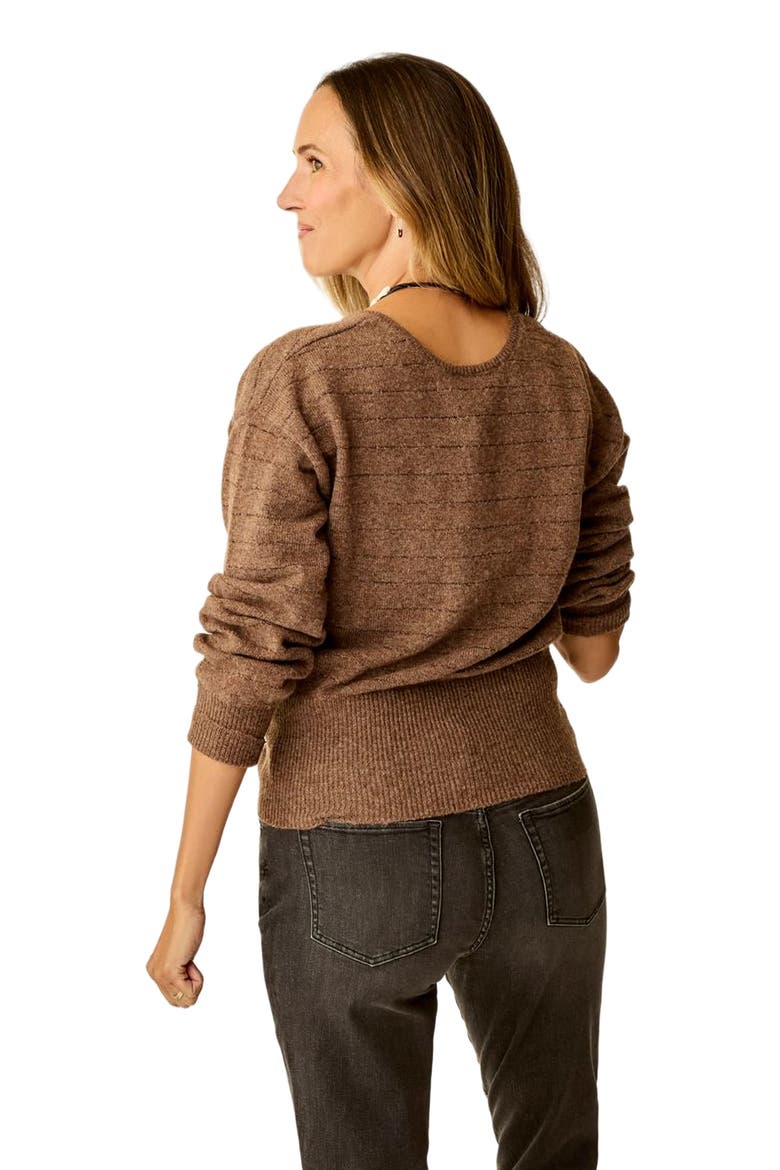 Ruth Reversible Fuzzy Sweater, Alternate, color, Sumac Lurex
