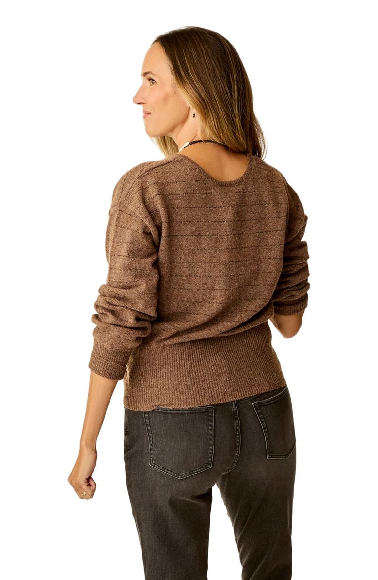 Carve Designs Ruth Reversible Fuzzy Sweater, Alternate, color, Sumac Lurex