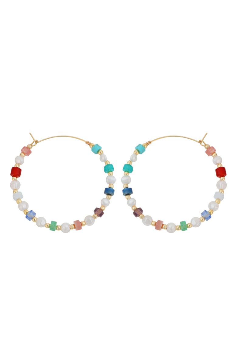 Panacea Beaded Hoop Earrings, Main, color, 