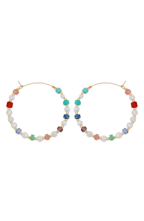 Beaded Hoop Earrings