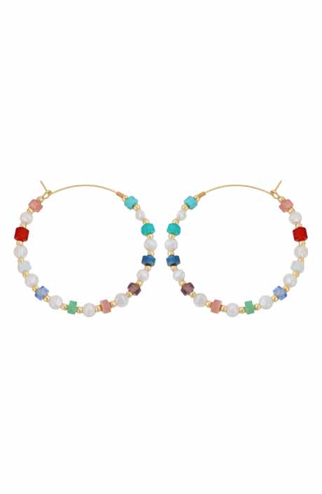 Panacea Beaded Hoop Earrings
