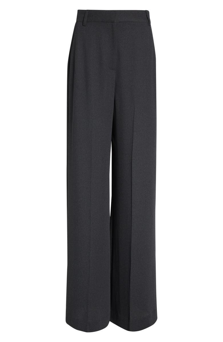 ST. JOHN High Waist Heathered Crepe Wide Leg Pants, Alternate, color, 