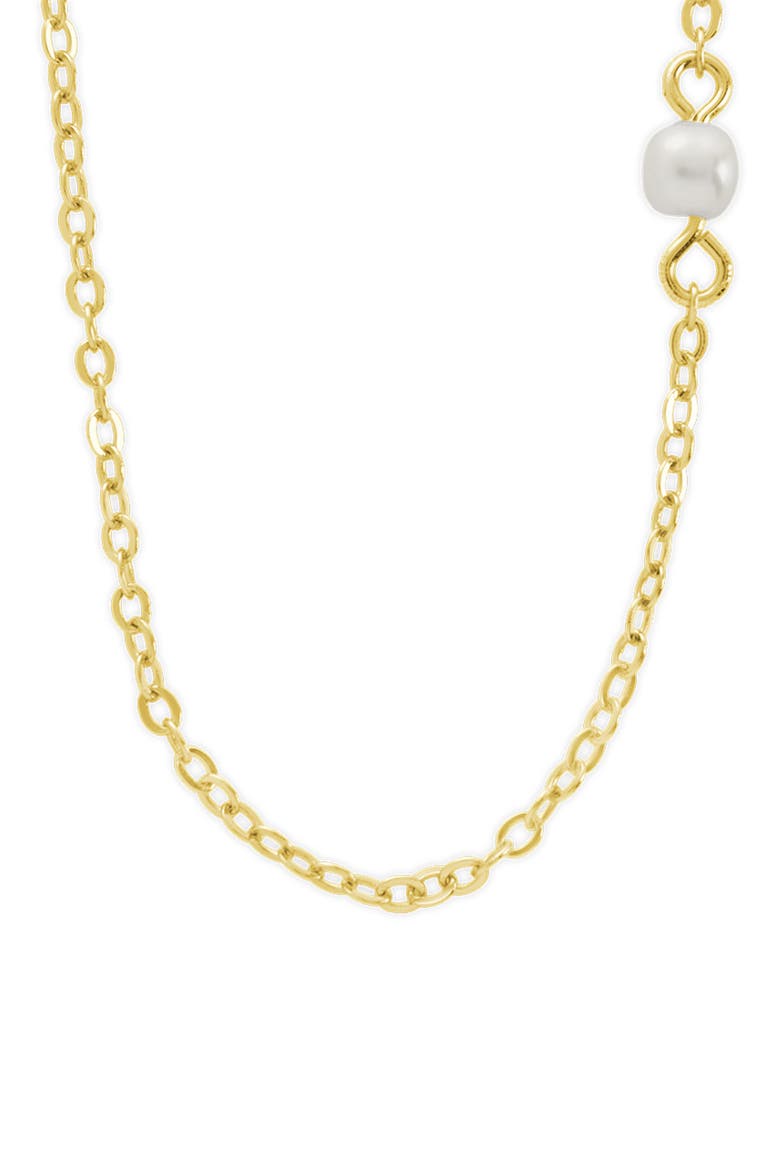 Ilona Cultured Pearl Station Chain Necklace, Main, color, GOLD