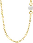 Sterling Forever Ilona Cultured Pearl Station Chain Necklace