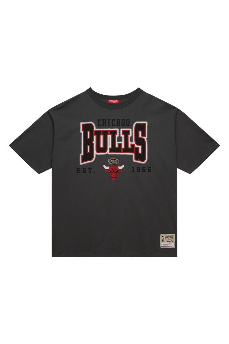 Women's Mitchell & Ness Charcoal Chicago Bulls Hardwood Classics Oversized Boyfriend T-Shirt, Alternate, color, Charcoal