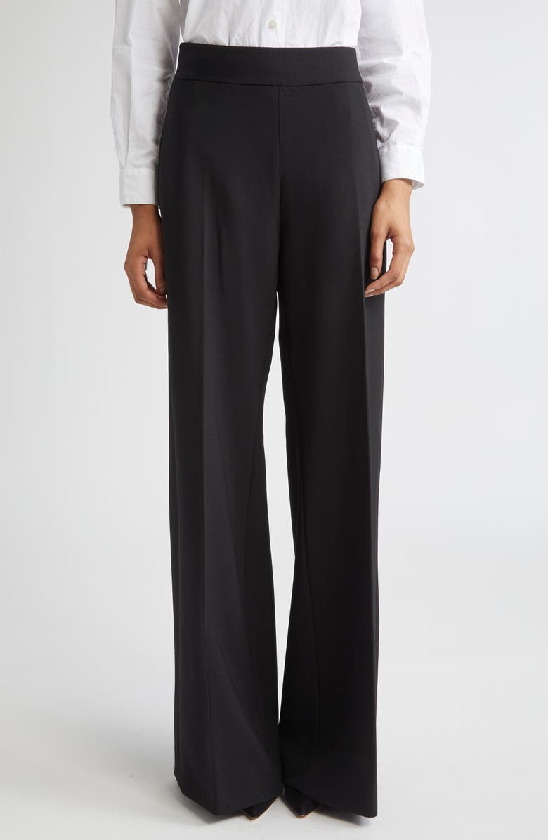 Carolina Herrera Diane High Waist Wide Leg Pants, Main, color, Black