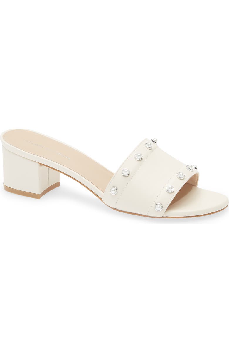 Stuart Weitzman Faux Pearl Slide Sandal, Main, color,