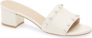 Stuart Weitzman Faux Pearl Slide Sandal
