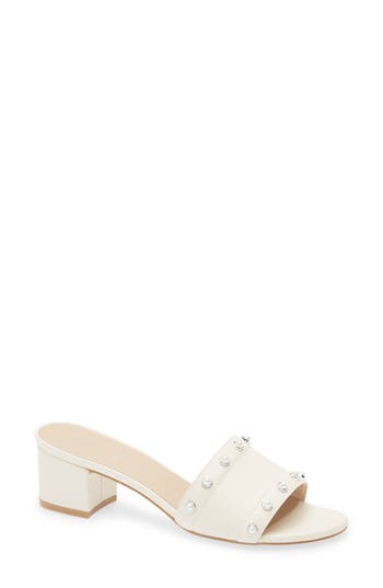 STUART WEITZMAN STUART WEITZMAN FAUX PEARL SLIDE SANDAL