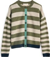 Seasalt Cornwall Pinwell Stripe Lambswool Blend Cardigan