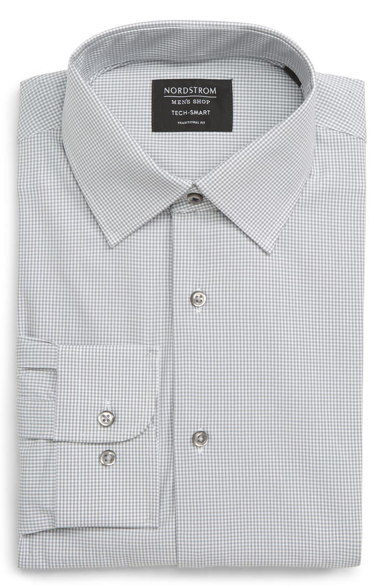 NORDSTROM MEN'S SHOP Tech-Smart Traditional Fit Stretch Check Dress Shirt, Alternate, color, 