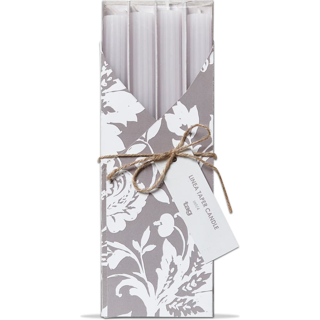 Tag Linea White Paraffin Wax Taper Candle Set Of Four Unscented In White