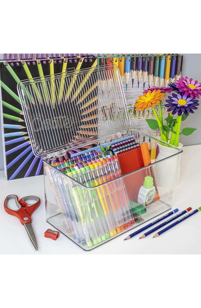 SORBUS Large 2-Pack Storage Bins with Lids, Alternate, color, Clear