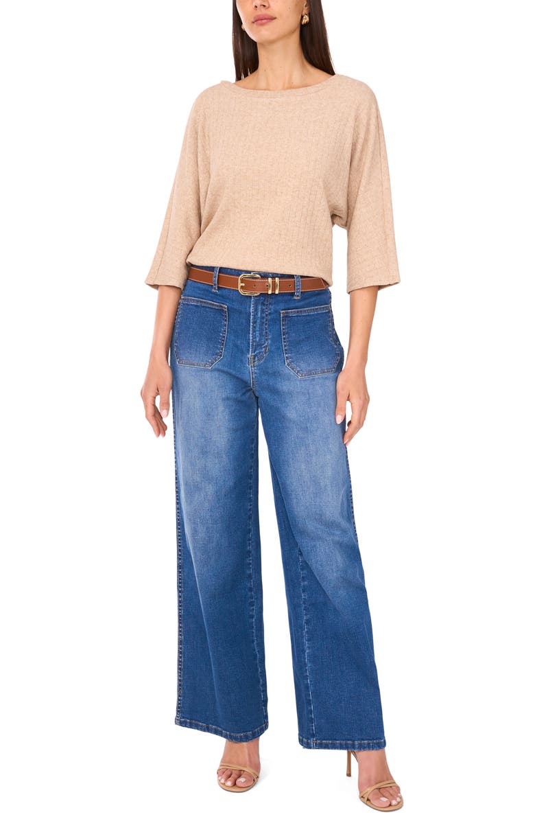 Vince Camuto Oversize Boatneck Top, Alternate, color, Camel