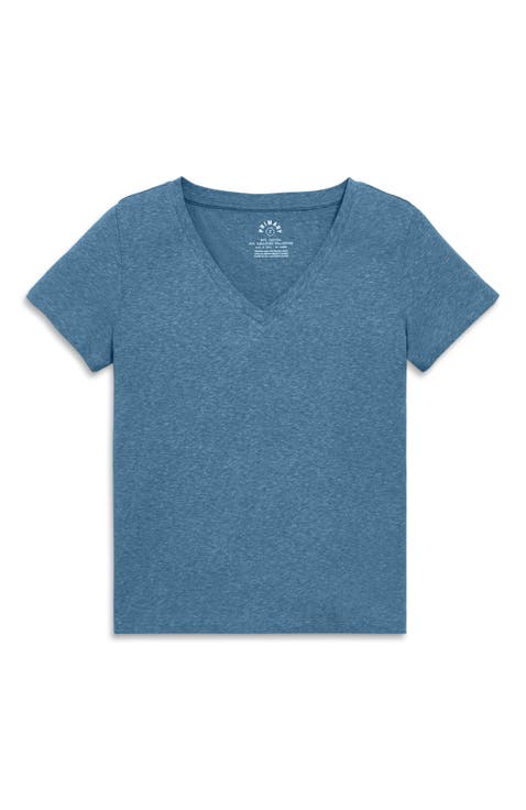 Adult Heathered Easy V-Neck Tee (Women's Fit)