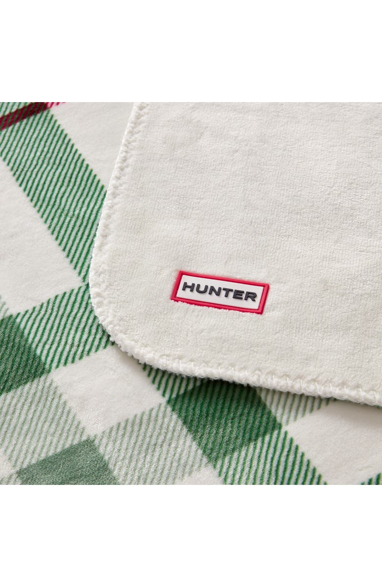 Hunter Reversible Plush Throw Blankets, Alternate, color, Noellia Juniper Plaid