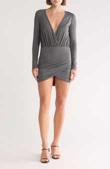 GO COUTURE Ruched Long Sleeve Dress