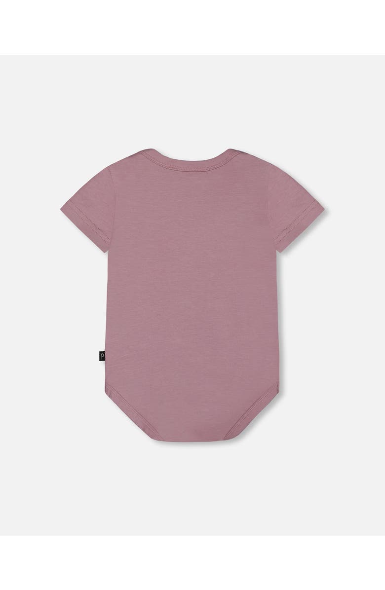 Deux par Deux Baby Girl's Organic Cotton Bodysuit Old Mauve, Alternate, color, 