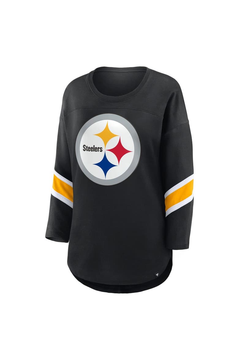 Women's Fanatics  Black Pittsburgh Steelers Redzone 3/4-Sleeve T-Shirt, Alternate, color, Black
