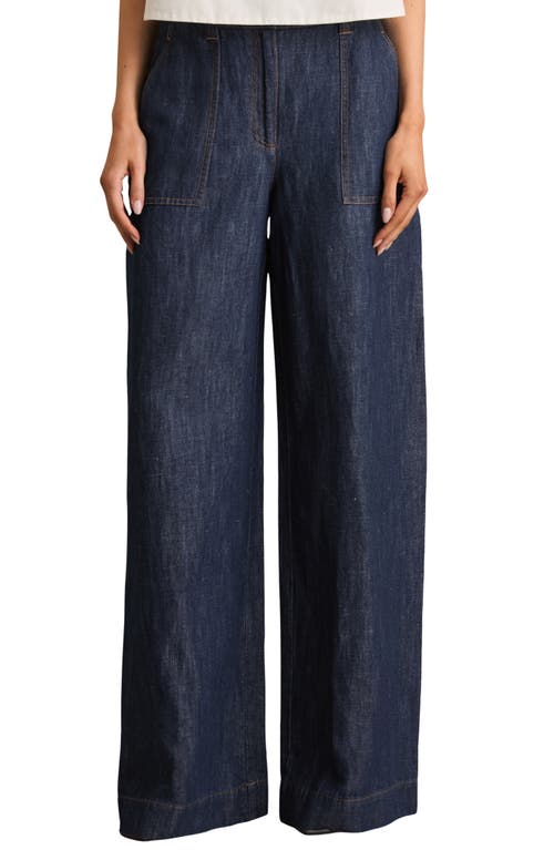 Reiss Ashby Wide Leg Linen & Cotton Pants