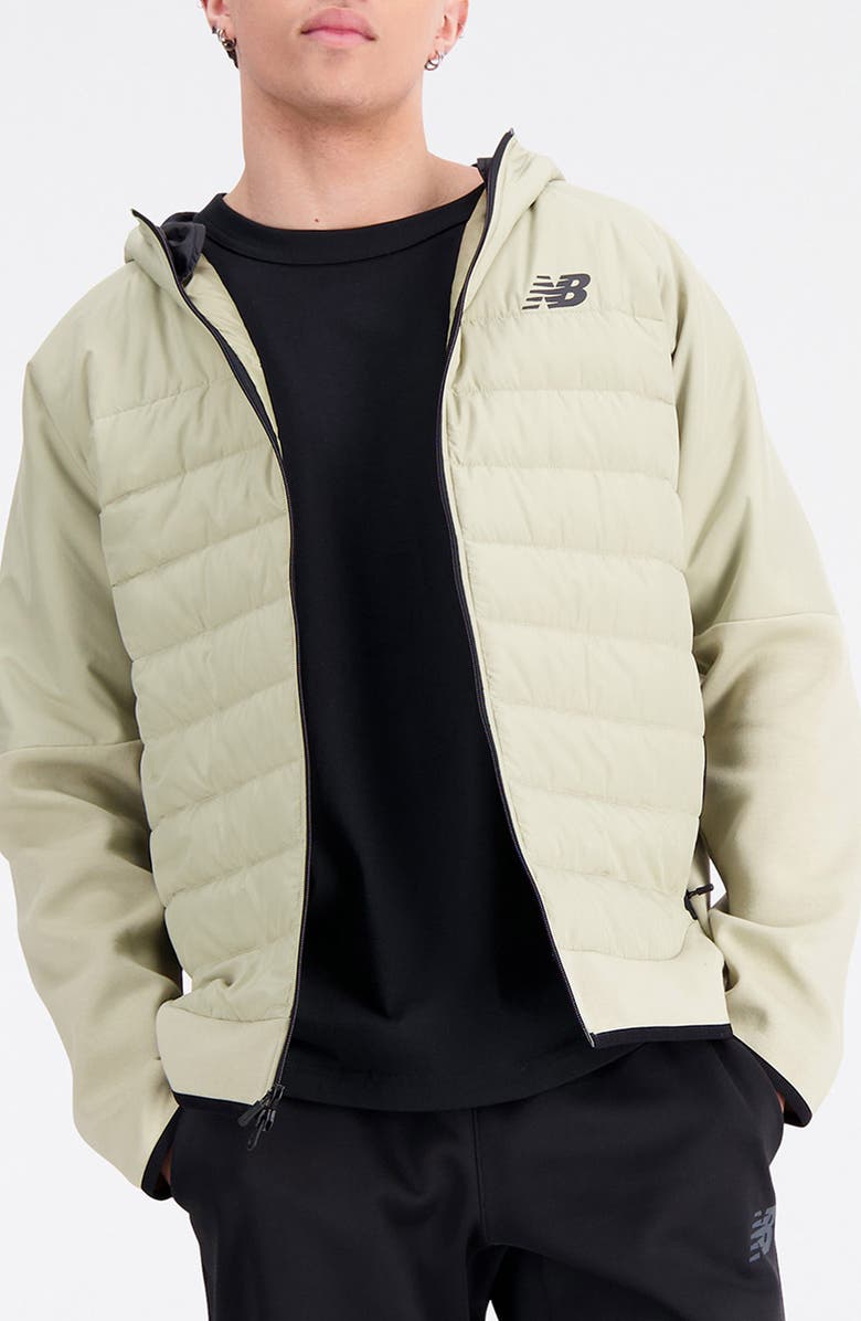 New Balance RW Tech Fleece Hooded Puffer Jacket, Alternate, color,