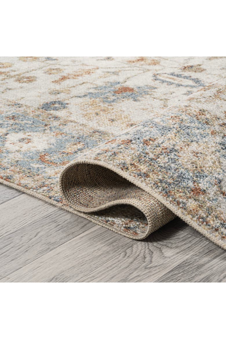 Hiero Persian Border Low-Pile Machine-Washable Area Rug, Alternate, color, Cream/Terra