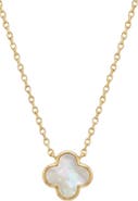 Argento Vivo Sterling Silver Mother-of-Pearl Clover Pendant Necklace