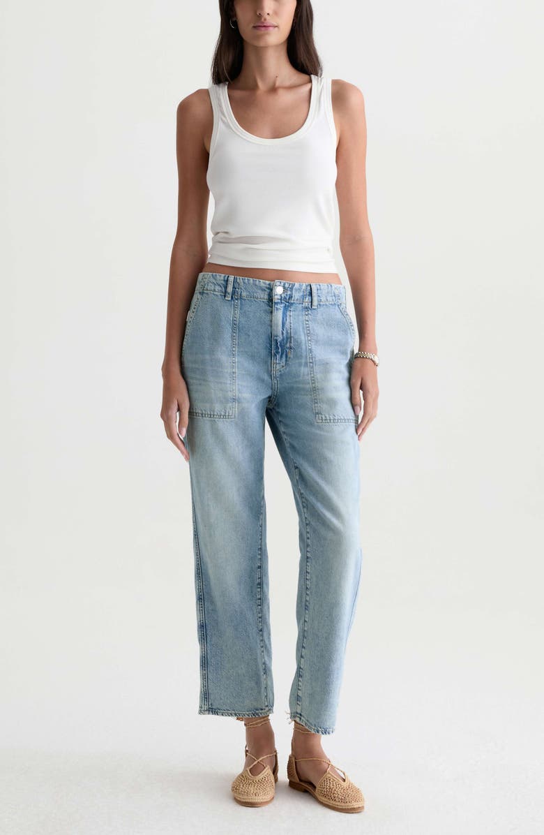 AG Analeigh Ankle Straight Leg Workwear Jeans, Alternate, color, Wine Garden