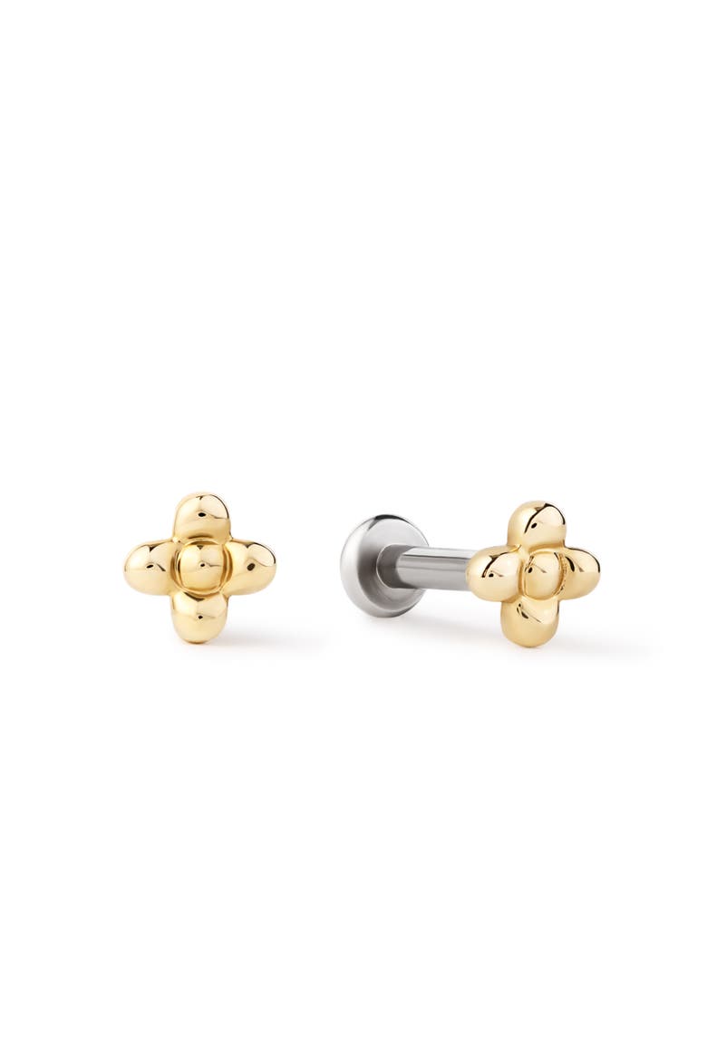 Solid Yellow Gold - Liora Flatback Studs, Main, color, Gold