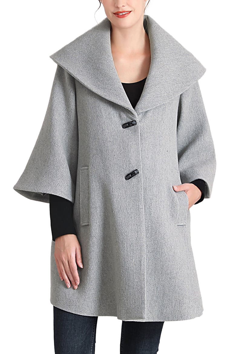 Aanya Maternity  A-Line Wool Coat with Removable Bib, Alternate, color, Gray