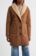 Lucky Brand Shawl Collar Faux Shearling Coat