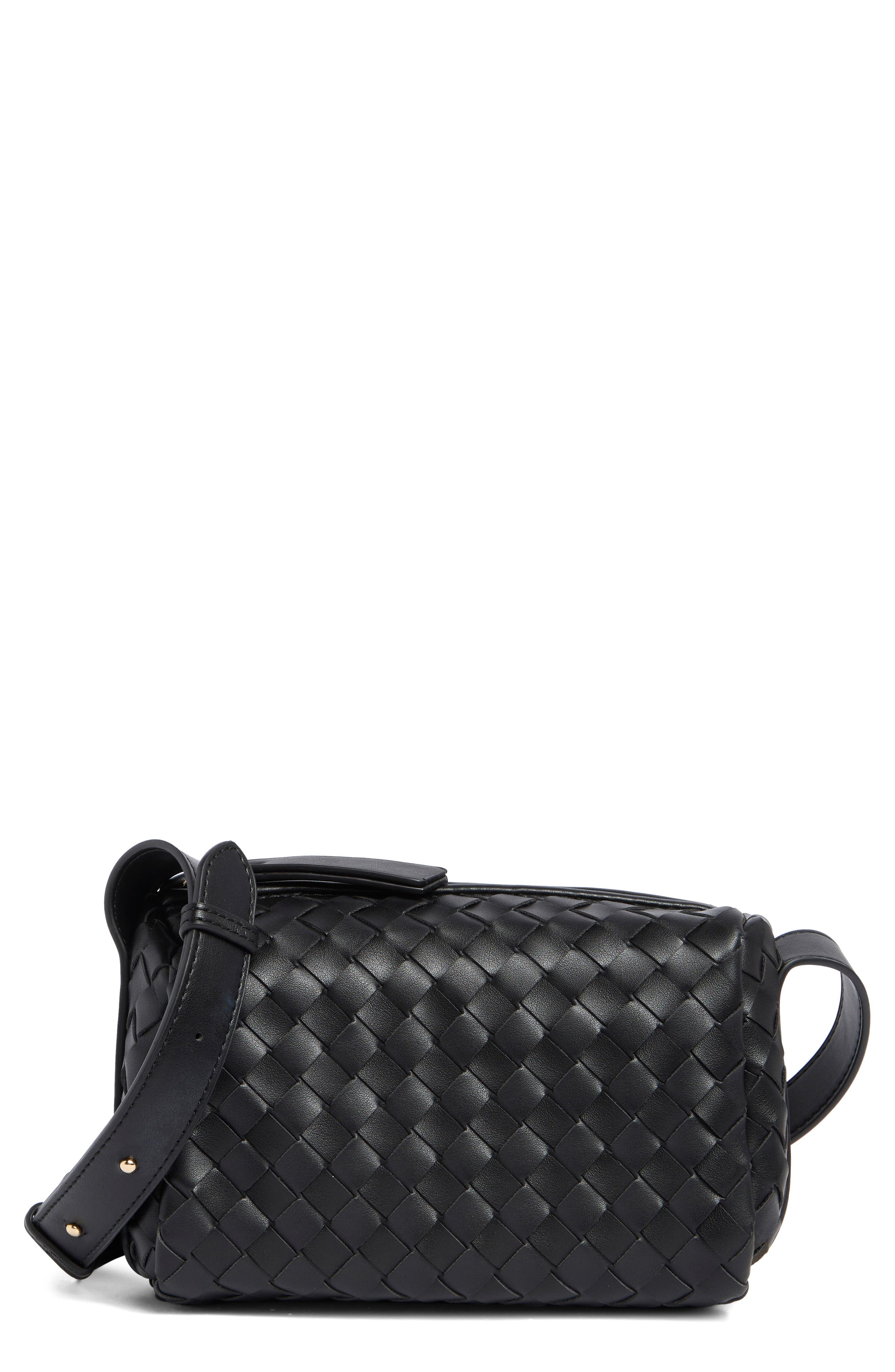 URBAN EXPRESSIONS HANDBAGS Diamond Weave Crossbody Bag, Main, color, Black