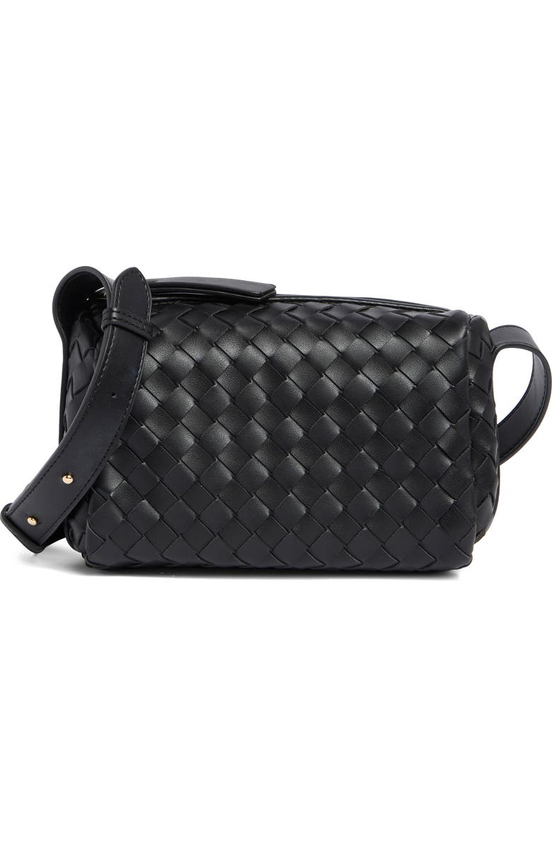 URBAN EXPRESSIONS HANDBAGS Diamond Weave Crossbody Bag, Main, color, Black