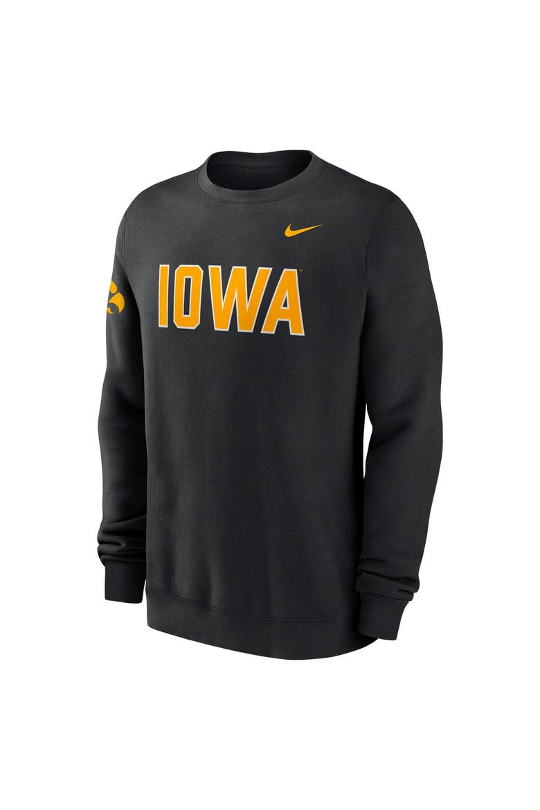 Men's Nike Black Iowa Hawkeyes 2026 Sideline Club Sweatshirt, Alternate, color, Black