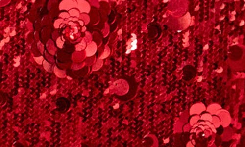 Endless Rose Floral Paillette & Sequin Strapless Maxi Dress In Red