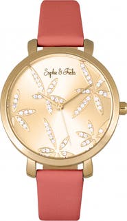 Sophie and Freda Sophie & Freda Key West Leather-Band Watch w/Swarovski Crystals