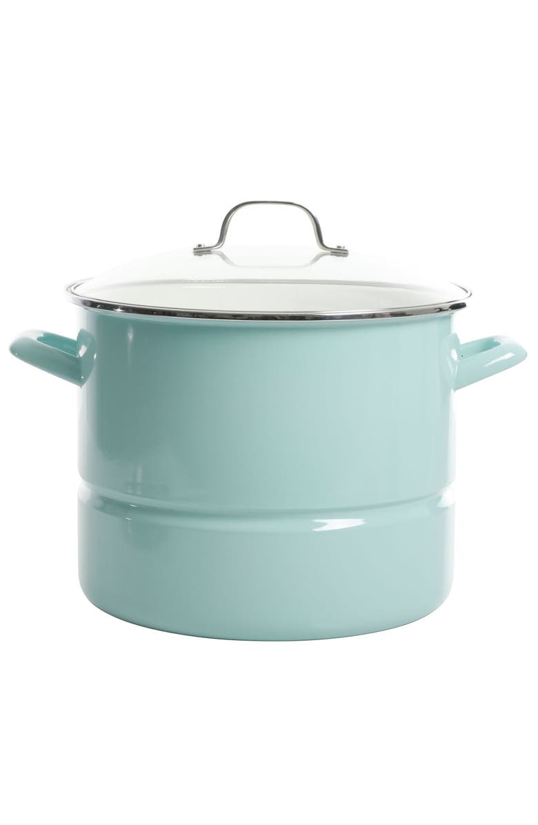 Kenmore 16 Quart Stainless Steel Pot  with Steamer Insert and Glass Lid, Main, color, 