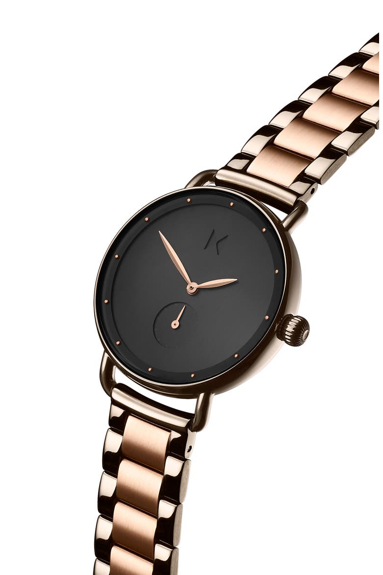MVMT Bloom Bracelet Watch, 36mm, Alternate, color, ROSE GOLD/ BLACK