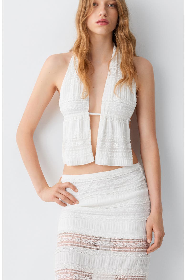 Lace Maxi Skirt, Alternate, color, WHITE