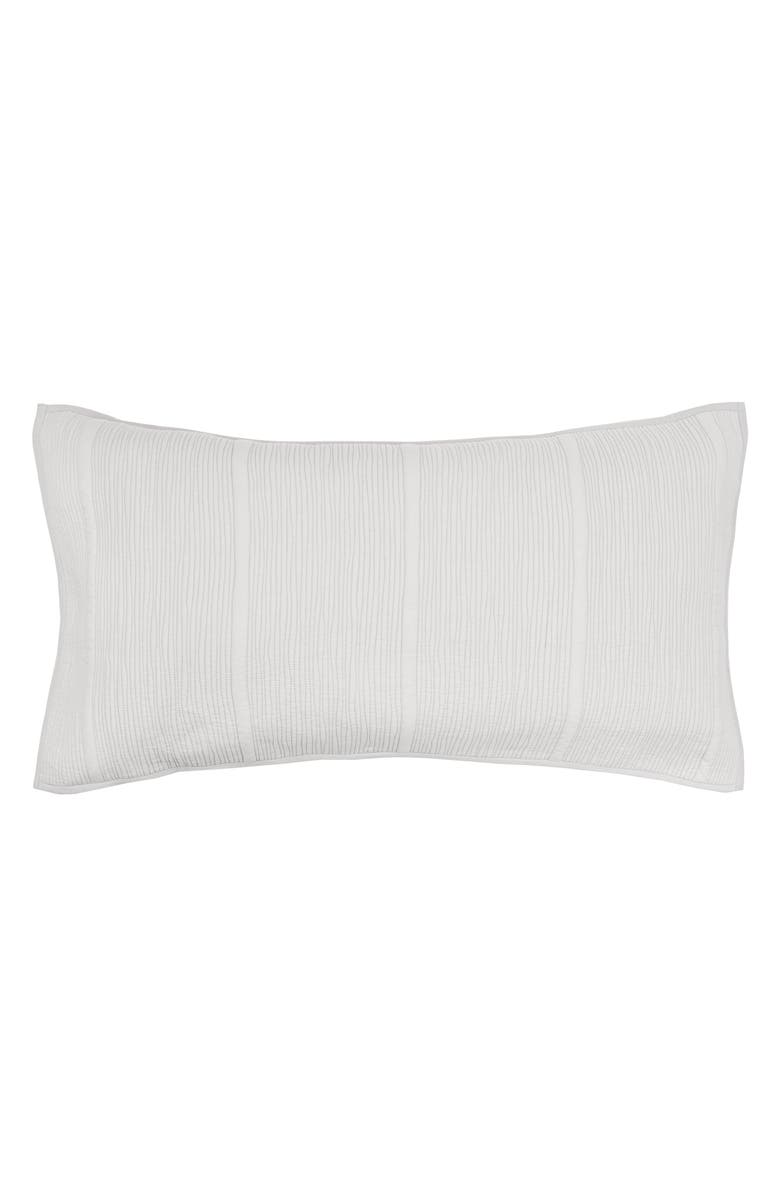 ELISABETH YORK 20" x 36" Nunzia Oyster Bedding Premium Cotton King Pillow Sham, Main, color, Grey