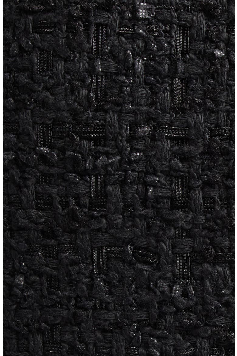 Crop Double Breasted Cotton Blend Tweed Jacket, Alternate, color, 0PA BLACK