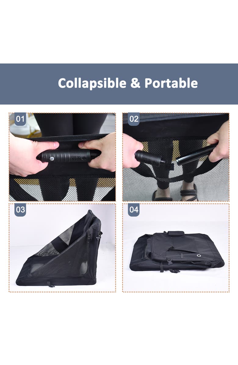 JESPET Soft Pet Crate 36", 70Lb Capacity, Alternate, color, Multicolored