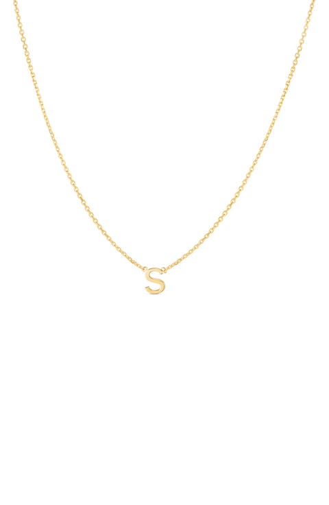 14K Gold Initial S Necklace