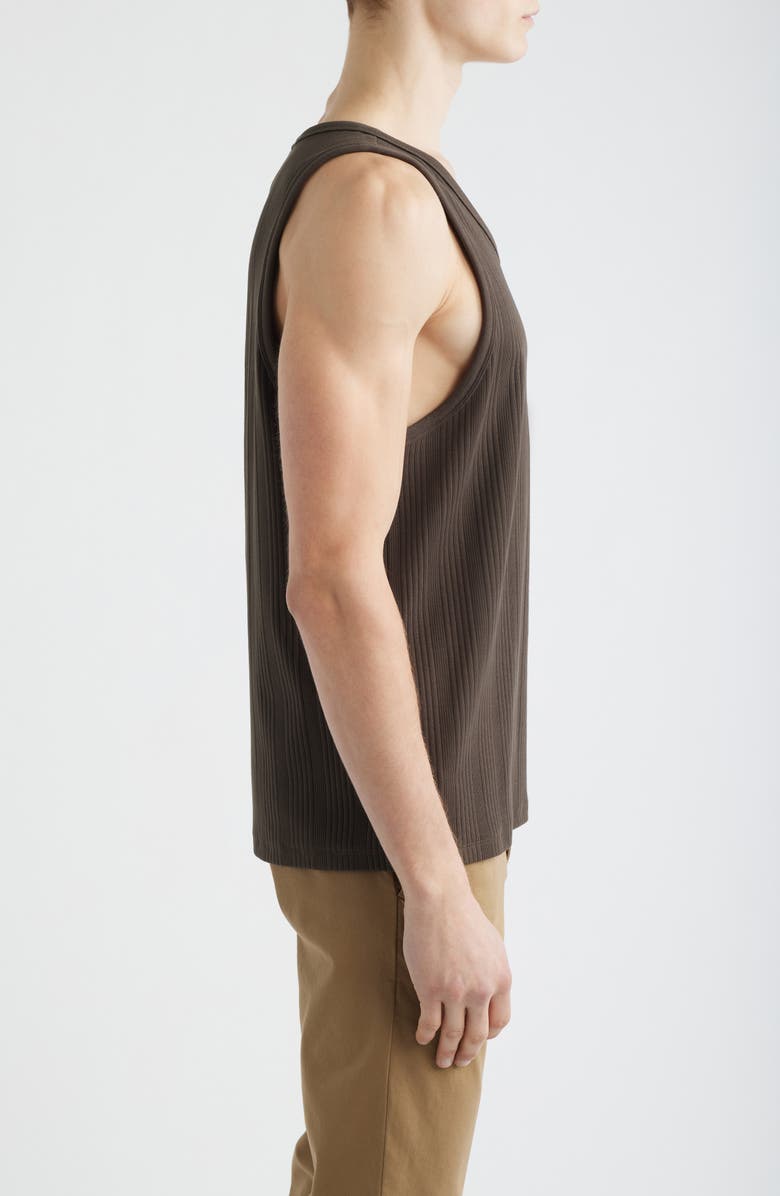Madewell Textured Rib Tank, Alternate, color, Chocolate