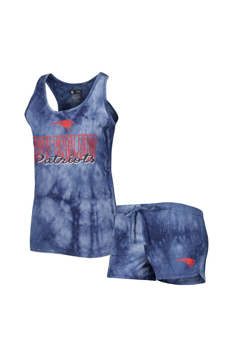 CONCEPTS SPORT Women's Concepts Sport Navy New England Patriots Billboard Scoop Neck Racerback Tank and Shorts Sleep Set, Main, color, Navy