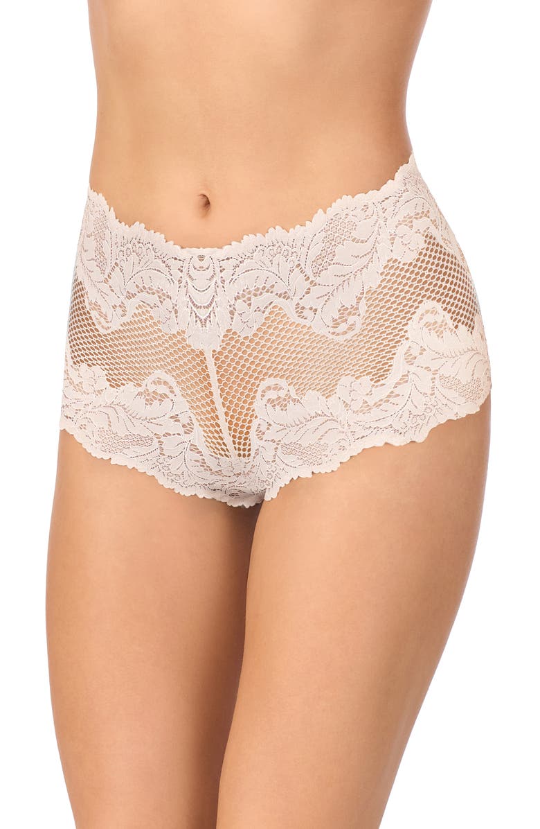 Le Mystère Lace Allure Boyshorts, Main, color, Soft Shell