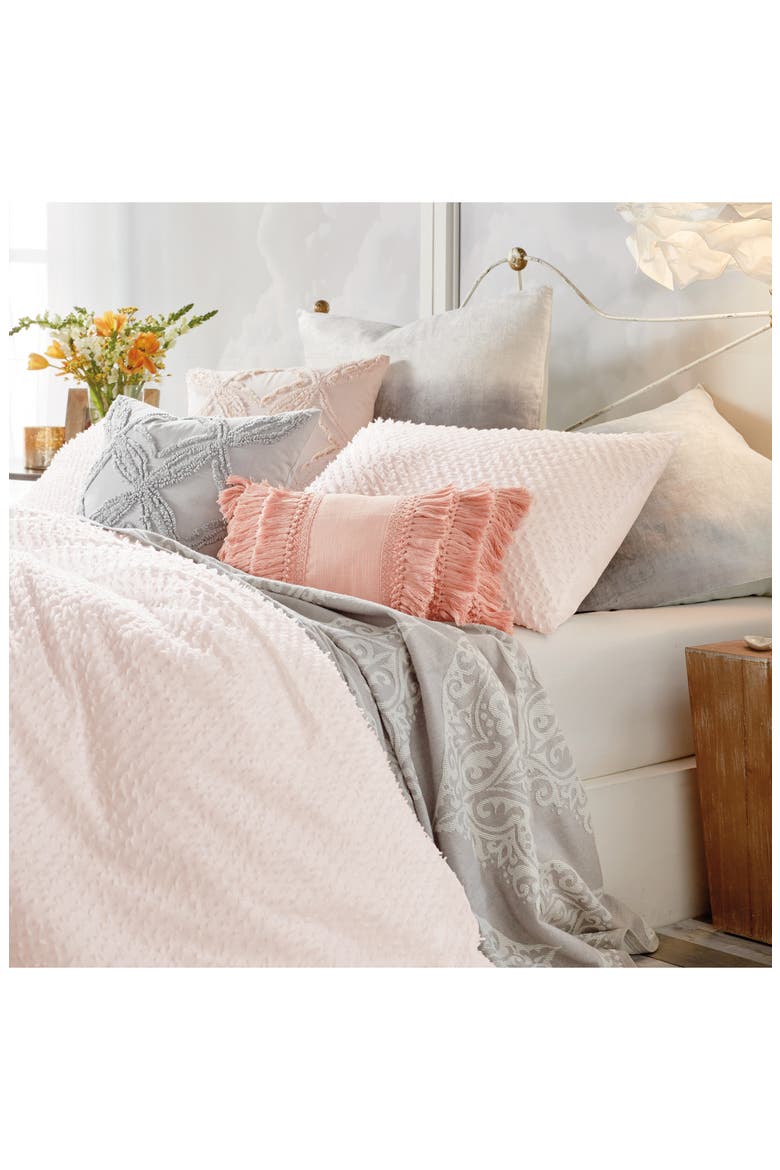 Dot Fringe Comforter & Shams Set, Alternate, color, BLUSH