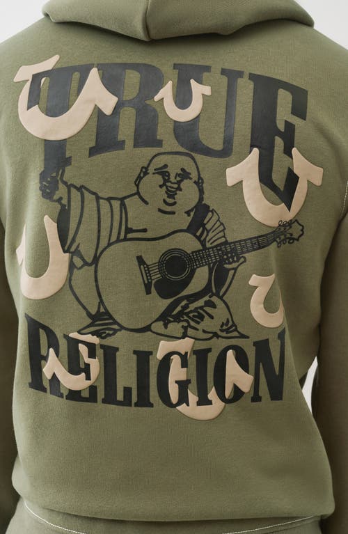 True Religion Floating Horseshoe Zip Hoodie In Brown