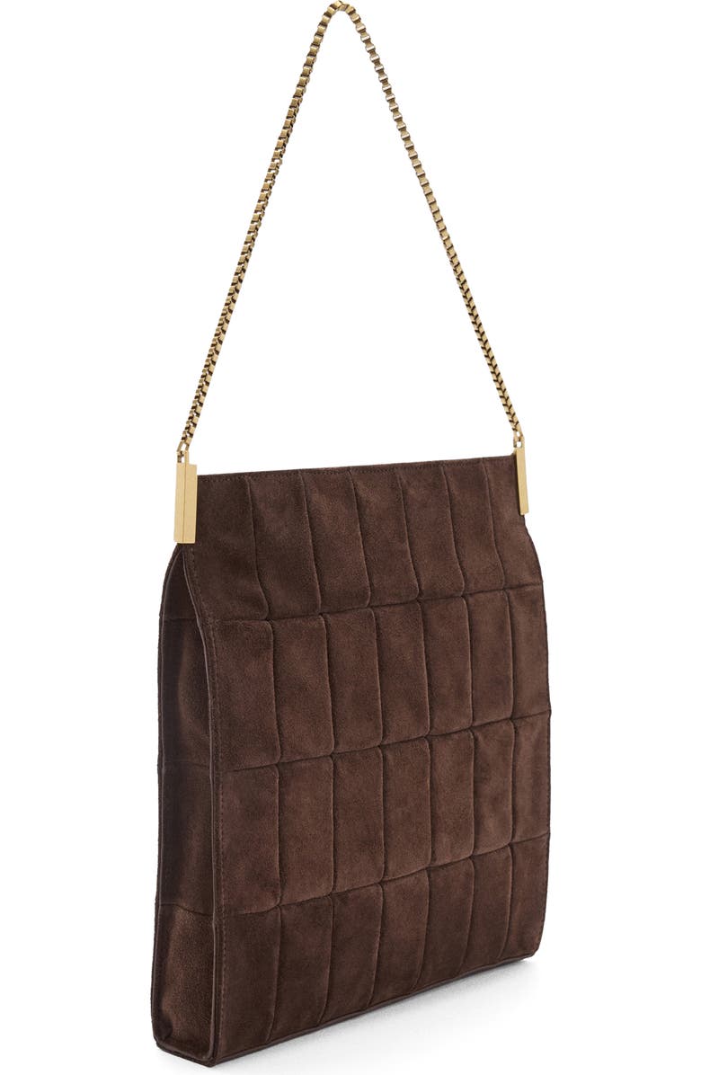 MANGO Quilted Suede Shoulder Bag, Alternate, color,
