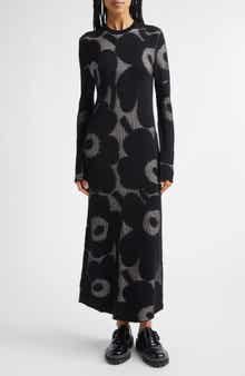 Laatia Unikko Long Sleeve Rib Wool Blend Sweater Dress